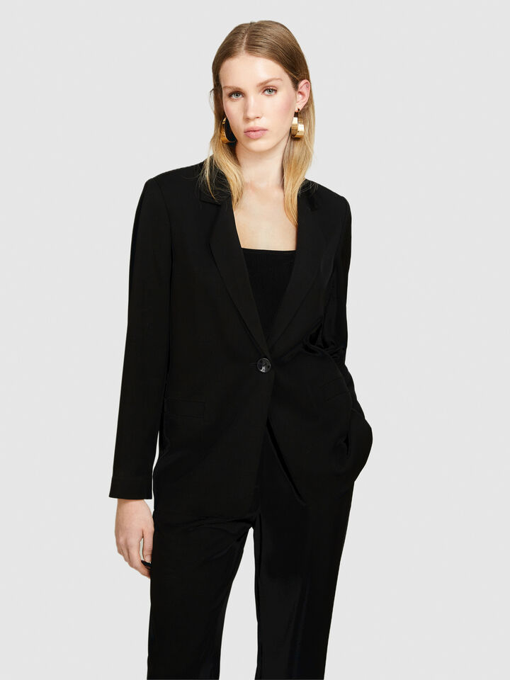 Single-breasted blazer - women's blazers - Black | Sisley image number 4
